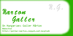 marton galler business card